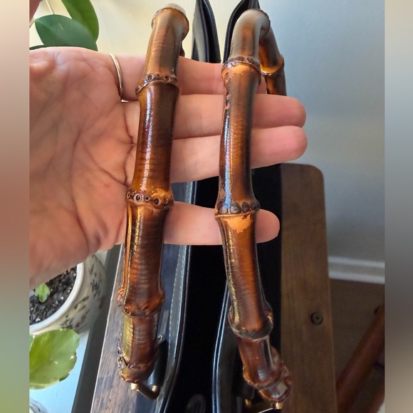 Gucci Diana Black Suede/Leather Bamboo Handle Tote - Vintage - Picture 7 of 15